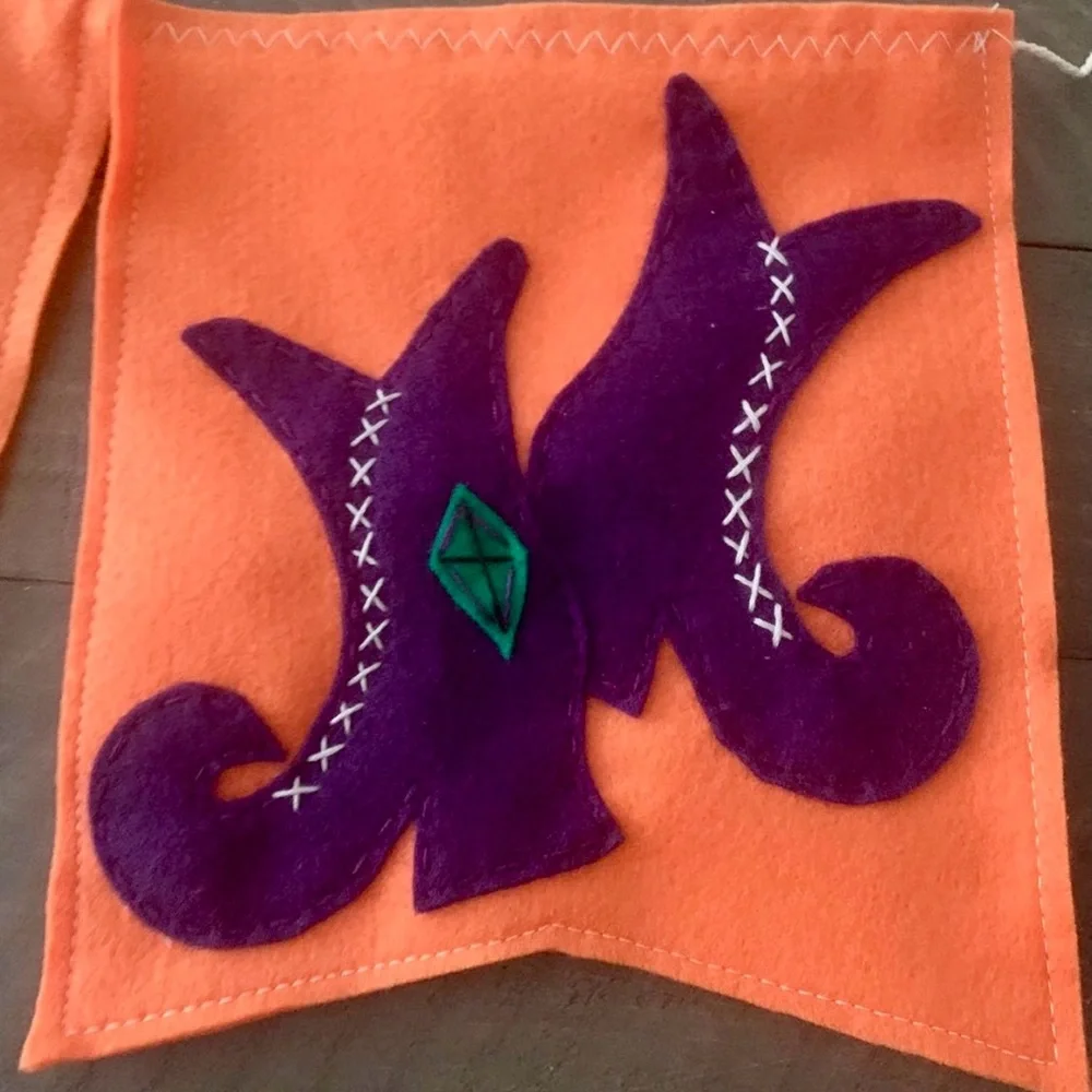 Halloween witches boots felt banner / Halloween decor